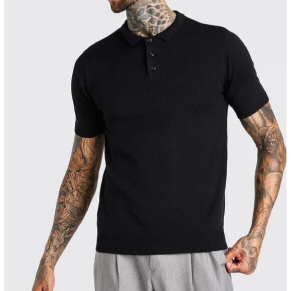 Boohooman Short Sleeve Knitted Polo - Picture 1 of 6